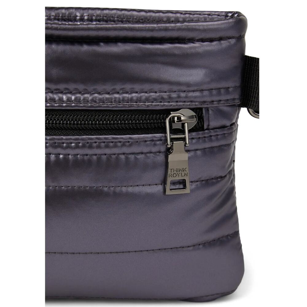 THINK ROYLN Puffer Quilted Crossbody Bum Bag Shiny Navy - Picture 11 of 14